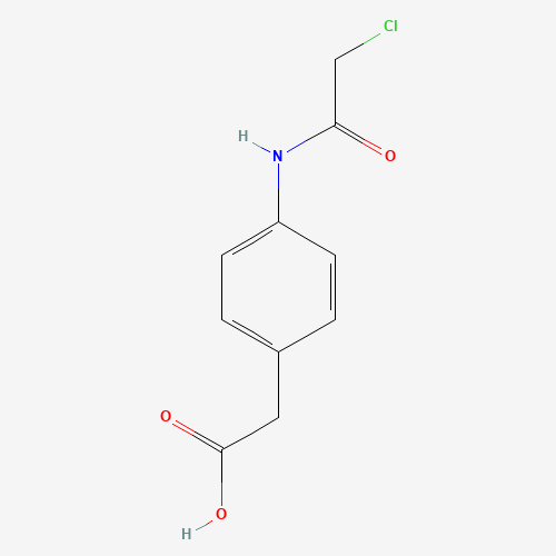 {4-[(Chloroacetyl)amino]phenyl}acetic acid (CAS: 90798-99-5) - Chemical Structure and Molecular Formula 