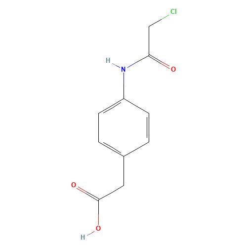 {4-[(Chloroacetyl)amino]phenyl}acetic acid (CAS: 90798-99-5) - Chemical Structure and Molecular Formula 