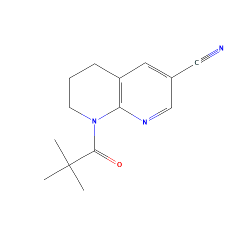 8-Pivaloyl-5,6,7,8-tetrahydro-1,8-naphthyridine-3-carbonitrile (CAS: 1222533-78-9) - Chemical Structure and Molecular Formula 