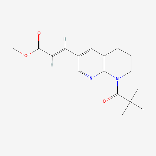 (E)-Methyl 3-(8-pivaloyl-5,6,7,8-tetrahydro-1,8-naphthyridin-3-yl)acrylate (CAS: 1222533-81-4) - Chemical Structure and Molecular Formula 