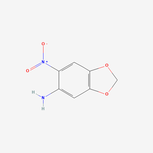6-Nitro-1,3-benzodioxol-5-amine (CAS: 64993-07-3) - Chemical Structure and Molecular Formula 