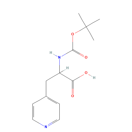 2-{[(tert-Butoxy)carbonyl]amino}-3-(pyridin-4-yl)-propanoic acid (CAS: 33814-94-7) - Chemical Structure and Molecular Formula 