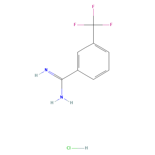 3-(Trifluoromethyl)benzene-1-carboximidamide hydrochloride (CAS: 62980-03-4) - Chemical Structure and Molecular Formula 