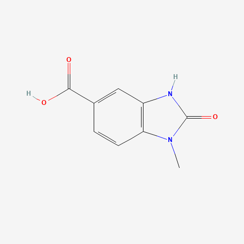 1-Methyl-2-oxo-2,3-dihydro-1H-1,3-benzodiazole-5-carboxylic acid (CAS: 19950-97-1) - Chemical Structure and Molecular Formula 