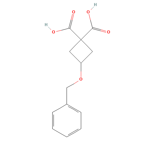 3-Benzyloxycyclobutane-1,1-dicarboxylic acid (CAS: 84182-46-7) - Chemical Structure and Molecular Formula 