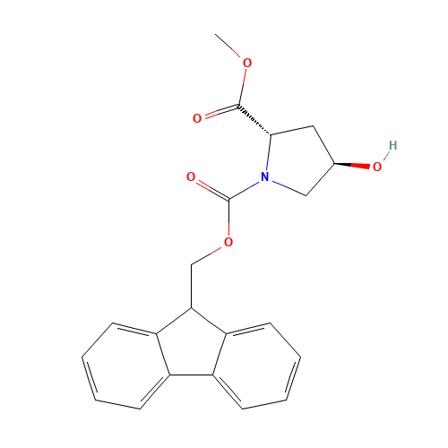 N-Fmoc-trans-4-hydroxy-L-proline methyl ester (CAS: 122350-59-8) - Chemical Structure and Molecular Formula 