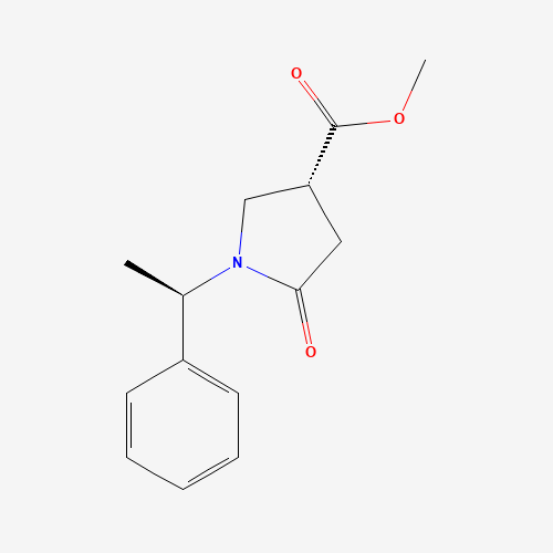 (R)-Methyl 5-oxo-1-[(R)-1-phenylethyl]pyrrolidine-3-carboxylate (CAS: 99735-45-2) - Chemical Structure and Molecular Formula 