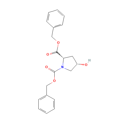 (2S,4S)-dibenzyl 4-hydroxypyrrolidine-1,2-dicarboxylate (CAS: 132592-07-5) - Chemical Structure and Molecular Formula 