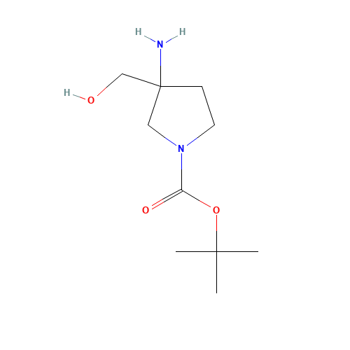 tert-Butyl 3-amino-3-(hydroxymethyl)pyrrolidine-1-carboxylate (CAS: 889949-18-2) - Chemical Structure and Molecular Formula 