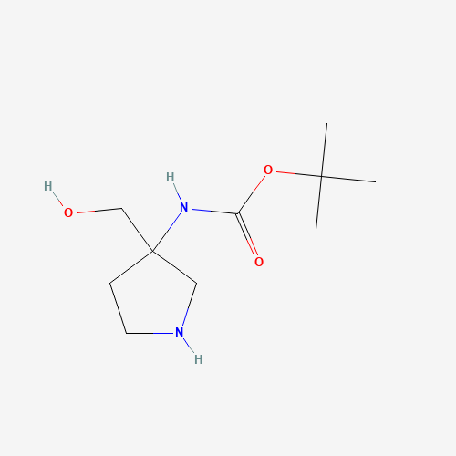 tert-Butyl 3-(hydroxymethyl)pyrrolidin-3-ylcarbamate (CAS: 475469-15-9) - Chemical Structure and Molecular Formula 