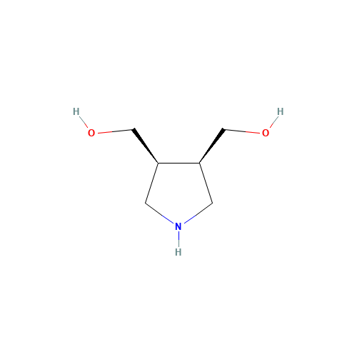 cis-Pyrrolidine-3,4-diyldimethanol (CAS: 848616-45-5) - Chemical Structure and Molecular Formula 