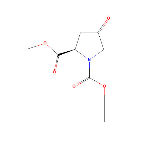 (R)-1-tert-Butyl 2-methyl 4-oxopyrrolidine-1,2-dicarboxylate (CAS: 256487-77-1) - Chemical Structure and Molecular Formula 