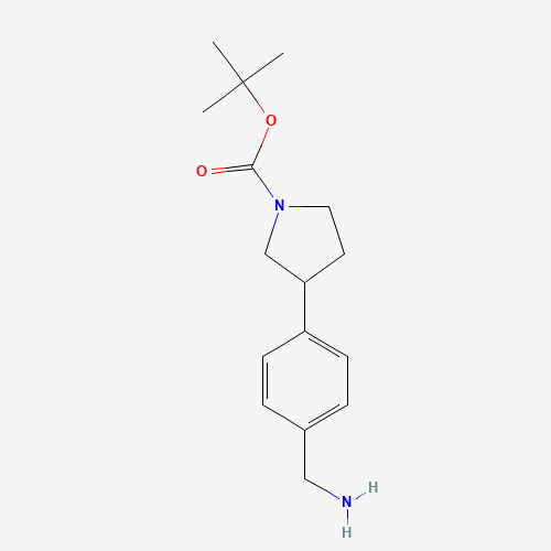 tert-Butyl 3-(4-(aminomethyl)phenyl)pyrrolidine-1-carboxylate (CAS: 885270-22-4) - Chemical Structure and Molecular Formula 