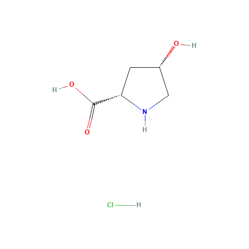 (2S,4S)-4-Hydroxypyrrolidine-2-carboxylic acid hydrochloride (CAS: 441067-49-8) - Chemical Structure and Molecular Formula 