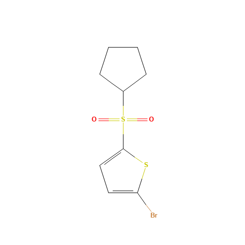 2-Bromo-5-(cyclopentylsulfonyl)thiophene (CAS: 438234-34-5) - Chemical Structure and Molecular Formula 