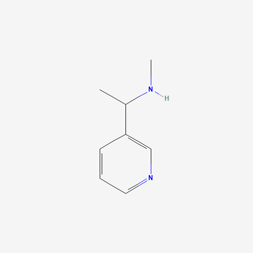 N-Methyl-1-(pyridin-3-yl)ethanamine (CAS: 120741-33-5) - Chemical Structure and Molecular Formula 