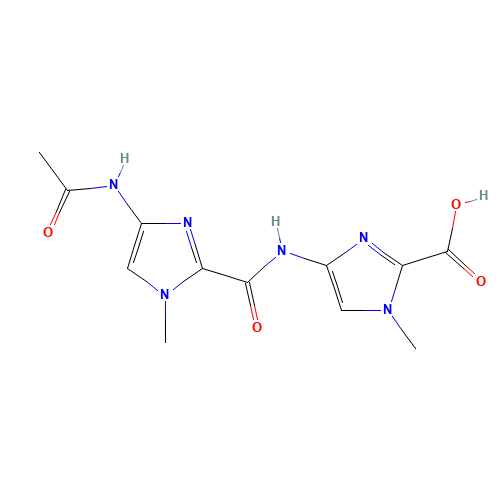 4-(4-Acetamido-1-methyl-1H-imidazole-2-carboxamido )-1-methyl-1H-imidazole-2-carboxylic acid (CAS: 484017-92-7) - Chemical Structure and Molecular Formula 