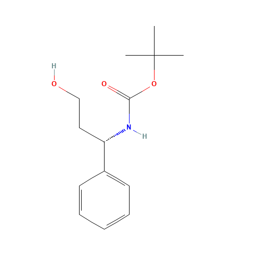 (S)-N-Boc-3-amino-3-phenyl-propan-1-ol (CAS: 718611-17-7) - Chemical Structure and Molecular Formula 