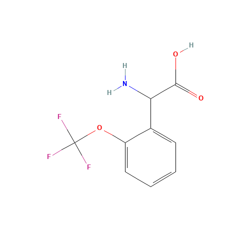 Amino-(2-trifluoromethoxy-phenyl)-acetic acid (CAS: 1101781-50-3) - Chemical Structure and Molecular Formula 