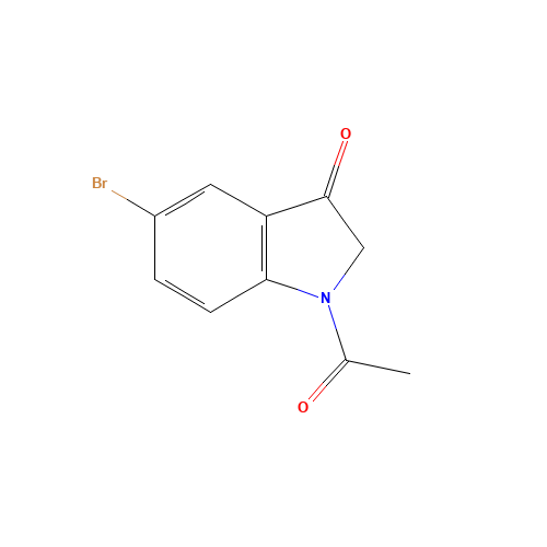 1-Acetyl-5-bromoindolin-3-one (CAS: 106698-07-1) - Chemical Structure and Molecular Formula 
