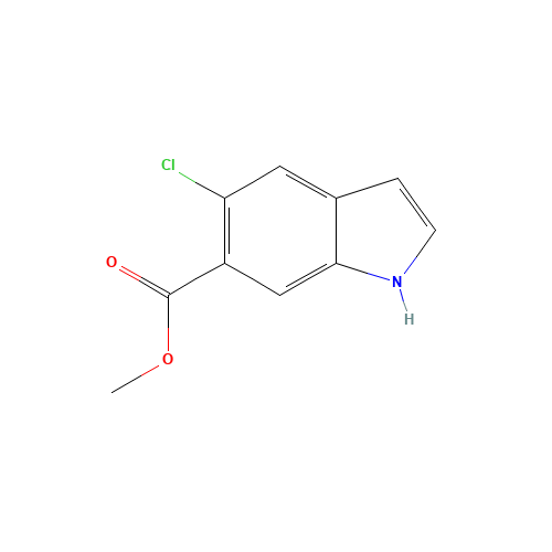 Methyl 5-chloro-1H-indole-6-carboxylate (CAS: 1245643-61-1) - Chemical Structure and Molecular Formula 