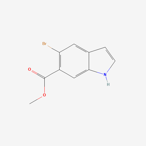 Methyl 5-bromo-1H-indole-6-carboxylate (CAS: 1227267-28-8) - Chemical Structure and Molecular Formula 