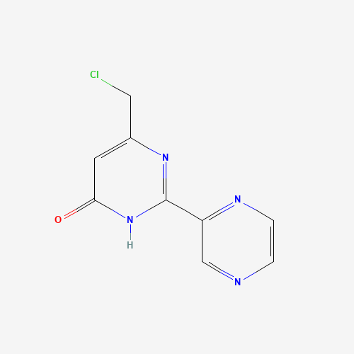 6-(Chloromethyl)-2-(pyrazin-2-yl)pyrimidin-4-ol (CAS: 955887-08-8) - Chemical Structure and Molecular Formula 