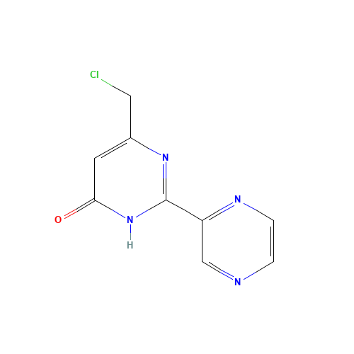 6-(Chloromethyl)-2-(pyrazin-2-yl)pyrimidin-4-ol (CAS: 955887-08-8) - Chemical Structure and Molecular Formula 