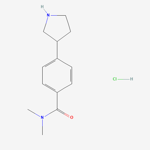 N,N-Dimethyl-4-(pyrrolidin-3-yl)benzamide hydrochloride (CAS: 1223748-40-0) - Chemical Structure and Molecular Formula 