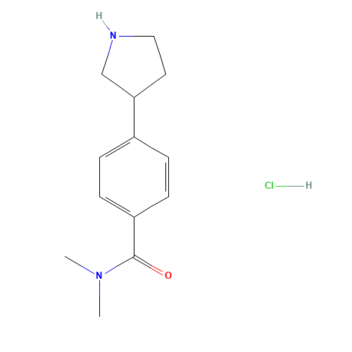 N,N-Dimethyl-4-(pyrrolidin-3-yl)benzamide hydrochloride (CAS: 1223748-40-0) - Chemical Structure and Molecular Formula 
