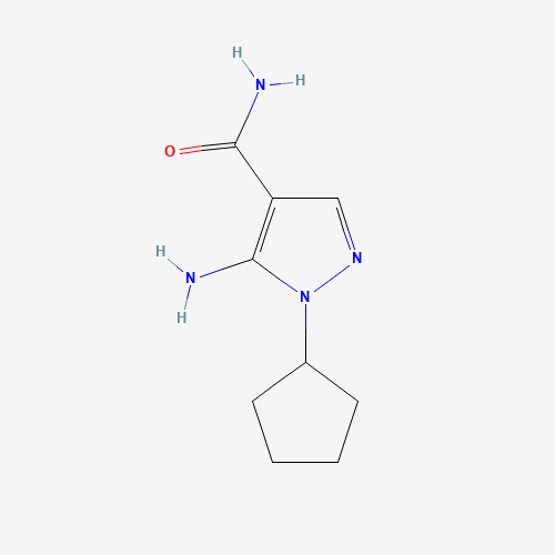 5-Amino-1-cyclopentyl-1H-pyrazole-4-carboxamide (CAS: 666235-33-2) - Chemical Structure and Molecular Formula 