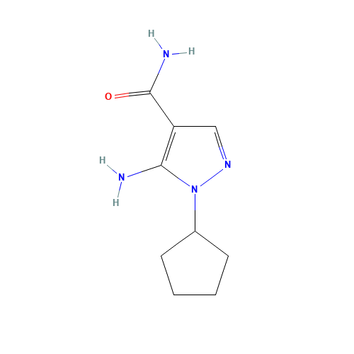 5-Amino-1-cyclopentyl-1H-pyrazole-4-carboxamide (CAS: 666235-33-2) - Chemical Structure and Molecular Formula 