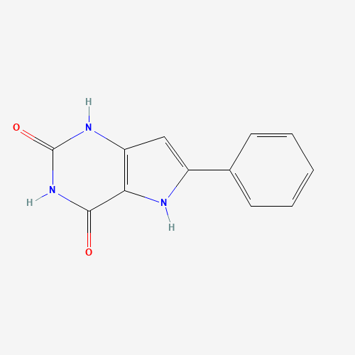 6-Phenyl-5H-pyrrolo[3,2-d]pyrimidine-2,4-diol (CAS: 34771-39-6) - Chemical Structure and Molecular Formula 