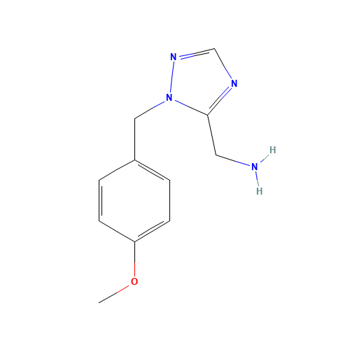 (1-(4-Methoxybenzyl)-1H-1,2,4-triazol-5-yl)-methanamine (CAS: 199014-16-9) - Chemical Structure and Molecular Formula 