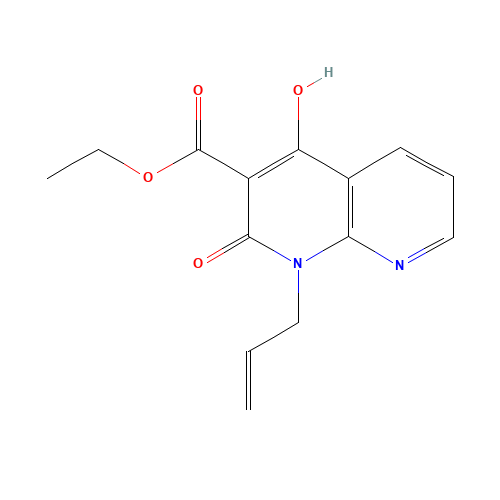 Ethyl 1-allyl-4-hydroxy-2-oxo-1,2-dihydro-1,8-naphthyridine-3-carboxylate (CAS: 82360-75-6) - Chemical Structure and Molecular Formula 
