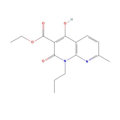 Ethyl 4-hydroxy-7-methyl-2-oxo-1-propyl-1,2-dihydro-1,8-naphthyridine-3-carboxylate (CAS: 76336-00-0) - Chemical Structure and Molecular Formula 