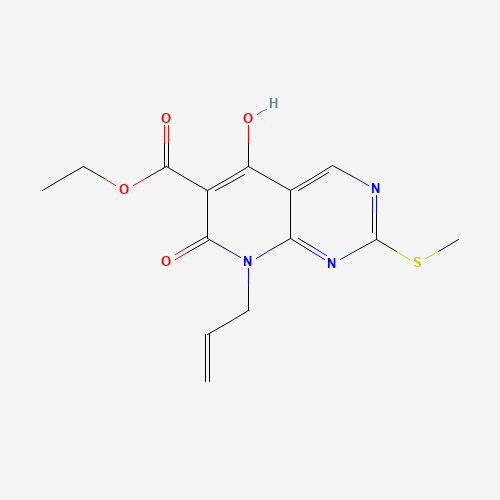 Ethyl 8-allyl-5-hydroxy-2-(methylthio)-7-oxo-7,8-dihydropyrido[2,3-d]pyrimidine-6-carboxylate (CAS: 76360-94-6) - Chemical Structure and Molecular Formula 