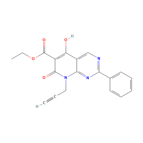 Ethyl 5-hydroxy-7-oxo-2-phenyl-8-(prop-2-ynyl)-7,8-dihydropyrido[2,3-d]pyrimidine-6-carboxylate (CAS: 76361-09-6) - Related Chemical Product