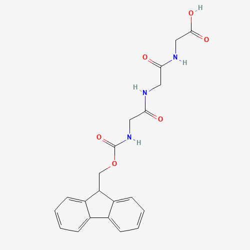 2-[2-(2-{[(9H-Fluoren-9-ylmethoxy)carbonyl]-amino}acetamido)acetamido]acetic acid (CAS: 170941-79-4) - Chemical Structure and Molecular Formula 