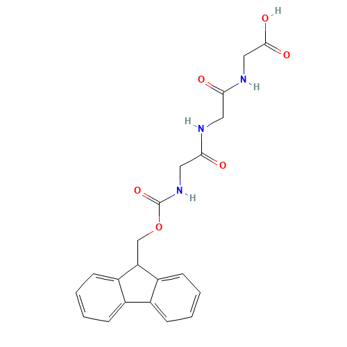 2-[2-(2-{[(9H-Fluoren-9-ylmethoxy)carbonyl]-amino}acetamido)acetamido]acetic acid (CAS: 170941-79-4) - Chemical Structure and Molecular Formula 