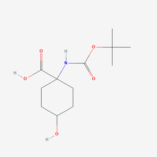 1-{[(tert-Butoxy)carbonyl]amino}-4-hydroxycyclohexane-1-carboxylic acid (CAS: 369403-08-7) - Chemical Structure and Molecular Formula 