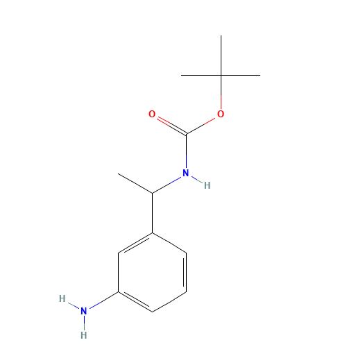 tert-Butyl N-[1-(3-aminophenyl)ethyl]carbamate (CAS: 180079-59-8) - Chemical Structure and Molecular Formula 