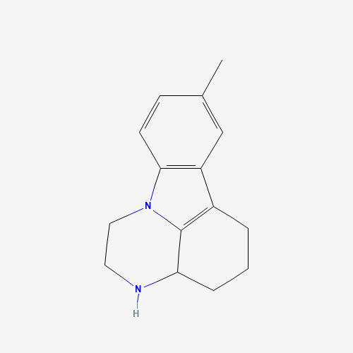 8-Methyl-2,3,3a,4,5,6-hexahydro-1H-pyrazino-[3,2,1-jk]carbazole methanesulfonate (CAS: 60762-57-4) - Chemical Structure and Molecular Formula 