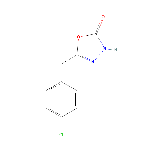 5-[(4-Chlorophenyl)methyl]-1,3,4-oxadiazol-2-ol (CAS: 34547-04-1) - Chemical Structure and Molecular Formula 