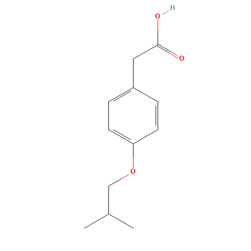 2-[4-(2-Methylpropoxy)phenyl]acetic acid (CAS: 13362-94-2) - Chemical Structure and Molecular Formula 