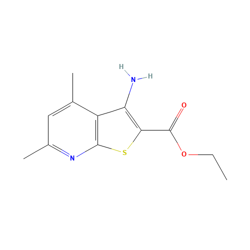 Ethyl 3-amino-4,6-dimethylthieno[2,3-b]pyridine-2-carboxylate (CAS: 52505-56-3) - Chemical Structure and Molecular Formula 