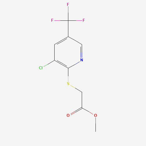 Methyl (3-chloro-5-(trifluoromethyl)pyridin-2-ylsulfanyl)acetate (CAS: 1024368-23-7) - Chemical Structure and Molecular Formula 