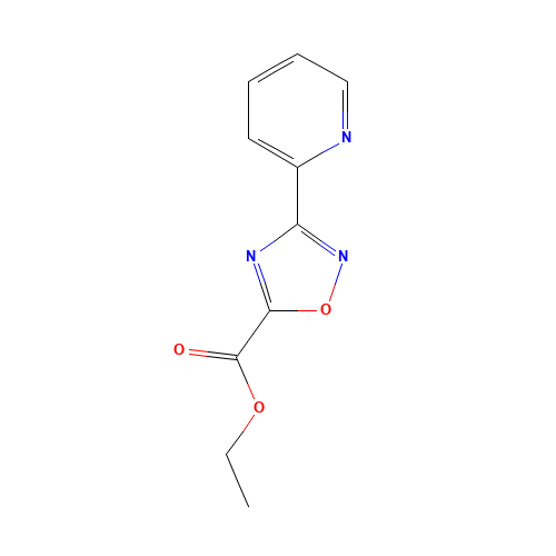 3-Pyridin-2-yl-[1,2,4]oxadiazole-5-carboxylic acid ethyl ester (CAS: 163719-76-4) - Chemical Structure and Molecular Formula 