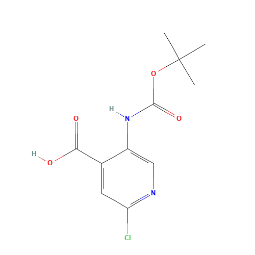 5-tert-Butoxycarbonylamino-2-chloro-isonicotinic acid (CAS: 171178-46-4) - Chemical Structure and Molecular Formula 