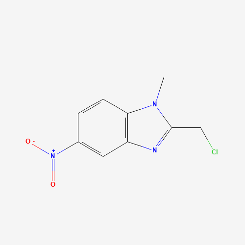 2-(Chloromethyl)-1-methyl-5-nitro-1H-1,3-benzodiazole (CAS: 20443-39-4) - Chemical Structure and Molecular Formula 